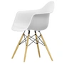 Vitra - Eames Plastic Armchair DAW RE, érable jaunâtre / blanc coton (patins en feutre basic dark)