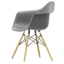 Vitra - Eames Plastic Armchair DAW RE, érable jaunâtre / gris granit (patins en feutre basic dark)