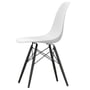 Vitra - Eames Plastic Side Chair DSW RE, érable noir / blanc coton (patins en feutre basic dark)