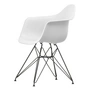 Vitra - Eames Plastic Armchair DAR RE, basic dark / blanc coton (patins en feutre basic dark)