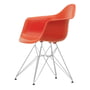Vitra - Eames Plastic Armchair DAR RE, chromé / poppy red (patins en feutre basic dark)