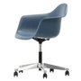 Vitra - Eames Plastic Armchair PACC RE, poli / bleu mer, roulettes souples (sol dur)