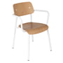 Fermob - Studie Chaise avec accoudoirs Outdoor, chêne / blanc cotton
