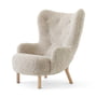 & Tradition - Petra Lounge Chair VB3, High Back, chêne huilé / peau de mouton Moonlight