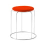 & Tradition - Wire Tabouret avec assise VP11, acier inoxydable / orange rouge (Kvadrat Hallingdal 600)