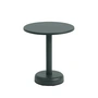 Muuto - Linear Steel Outdoor Table basse, Ø 42 x H 47 cm, vert foncé RAL 6012