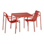 OUT Objekte unserer Tage - Ivy Ensemble de jardin (table de jardin 90 x 90 cm & 2 x chaises de jardin), rouge terre de sienne