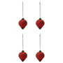 House Doctor - Hinda Ornament, H 9,5 cm, rouge (set de 4)