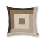 Ferm Living - Border Patchwork coussin, 50 x 50 cm, coffee / dark sand