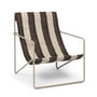 ferm Living - Desert Lounge Chair, cashmere / blanc cassé / chocolat
