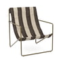 ferm Living - Desert Lounge Chair, olive / blanc cassé / chocolat