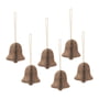 Broste Copenhagen - Chime Bell Pendentif décoratif, Ø 4,5 x H 5 cm, natural brown (set de 6)