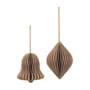 Broste Copenhagen - Chime Bell Pendentif décoratif, Ø 8 x H 9 cm, natural brown (lot de 2)