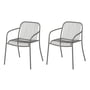 Blomus - Yua Wire Outdoor Chaise avec accoudoirs, granite gray (lot de 2)