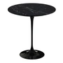 Knoll - Saarinen Tulip Table d'appoint ronde, H 52 x Ø 51 cm, marbre Nero Marquina / noir