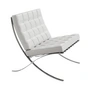Knoll - Barcelona Fauteuil, chrome / cuir crème Andes Altiplanos