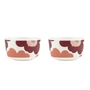 Marimekko - Oiva Unikko Bol, 250 ml, blanc / dark cherry / salmon red (lot de 2)