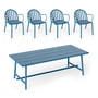 Fatboy - Fred's Outdoor table 220 x 100 cm + chaise avec accoudoirs (set de 4), wave blue (édition exclusive)