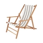 Jan Kurtz - Maxx Deckchair bois de teck, housse Designers Guild rayures gris clair