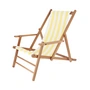 Jan Kurtz - Maxx Deckchair bois de teck, housse Designers Guild rayures jaunes