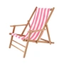 Jan Kurtz - Maxx Deckchair bois de teck, housse Designers Guild rayures roses