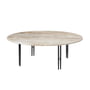 Gubi - IOI Coffee Table, Ø 100 cm, noir mat / Travertin rippled beige