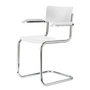 Thonet - S 43 F Chaise, chrome / hêtre lasuré blanc (TP 200)
