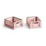 Hay - Colour Crate Panier Mini, 17 x 13 cm, blush, recycled (set de 2)