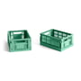 Hay - Colour Crate Panier Mini, 17 x 13 cm, dark mint , recycled (set de 2)