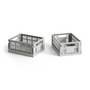 HAY - Colour Crate Panier Mini, 17 x 13 cm, light grey, recycled (set de 2)