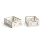 Hay - Colour Crate Panier Mini, 17 x 13 cm, blanc cassé, recycled (lot de 2)