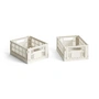 HAY - Colour Crate Panier Mini, 17 x 13 cm, blanc cassé, recycled (lot de 2)