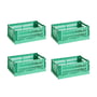 HAY - Colour Crate Panier S, 26,5 x 17 cm, dark mint , recycled (set de 4)