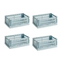 HAY - Colour Crate S Set de paniers, dusty blue, recycled (set de 4)