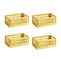 HAY - Colour Crate Panier S, 26,5 x 17 cm, dusty yellow, recycled (set de 4)