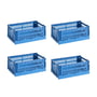 HAY - Colour Crate Panier S, 26,5 x 17 cm, electric blue, recycled (set de 4)