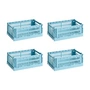HAY - Colour Crate S Set de paniers, light blue, recycled (set de 4)