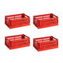 HAY - Colour Crate Panier S, 26,5 x 17 cm, red, recycled (set de 4)