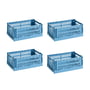 HAY - Colour Crate Panier S, 26,5 x 17 cm, sky blue, recycled (set de 4)