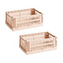 HAY - Colour Crate Panier S, 26,5 x 17 cm, powder, recycled (lot de 2)