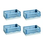 HAY - Colour Crate Mix Panier S, 26,5 x 17 cm, sky blue, recycled (set de 4)