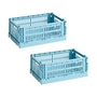HAY - Colour Crate S Set de paniers, light blue, recycled (set de 2)