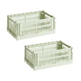 HAY - Colour Crate Panier S, 26,5 x 17 cm, mint, recycled (lot de 2)