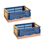 HAY - Colour Crate S Set de paniers, Mix / dark blue, recycled (set de 2)
