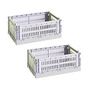 HAY - Colour Crate Mix Panier S, 26,5 x 17 cm, lavender, recycled (lot de 2)