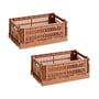 HAY - Colour Crate Panier S, 26,5 x 17 cm, terracotta, recycled (lot de 2)