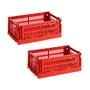 HAY - Colour Crate Panier S, 26,5 x 17 cm, red, recycled (lot de 2)