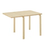 Artek - Aalto DL81C table de repas pliante, h x l 74 x 79 / 112,5 cm, bouleau naturel