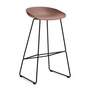 HAY - About A Stool AAS 38 Tabouret de bar H 85, noir / soft brick 2. 0 (patins en plastique)