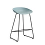 HAY - About A Stool AAS 38 Tabouret de bar H 76, noir / dusty blue 2. 0 (patins en feutre)